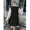 Zeagoo Womens Sweater Vest Dress Pattern Knitted Pullovers Sweaters V Neck Tank Sweater Dress with Pockets(Black)