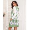 Zeagoo Womens Sweater Vest Dress Pattern Knitted Pullovers Sweaters V Neck Tank Sweater Dress with Pockets(Green Argyle)