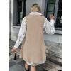Zeagoo Womens Sweater Vest Dress Pattern Knitted Pullovers Sweaters V Neck Tank Sweater Dress with Pockets(Khaki)