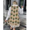 Zeagoo Womens Sweater Vest Dress Pattern Knitted Pullovers Sweaters V Neck Tank Sweater Dress with Pockets(Khaki Flower)