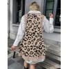 Zeagoo Womens Sweater Vest Dress Pattern Knitted Pullovers Sweaters V Neck Tank Sweater Dress with Pockets(Leopard)