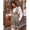Zeagoo Womens Sweater Vest Dress Pattern Knitted Pullovers Sweaters V Neck Tank Sweater Dress with Pockets(Leopard)