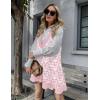 Zeagoo Womens Sweater Vest Dress Pattern Knitted Pullovers Sweaters V Neck Tank Sweater Dress with Pockets(Pink Heart)