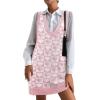 Zeagoo Womens Sweater Vest Dress Pattern Knitted Pullovers Sweaters V Neck Tank Sweater Dress with Pockets(Pink Heart)