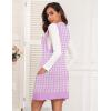 Zeagoo Womens Sweater Vest Dress Pattern Knitted Pullovers Sweaters V Neck Tank Sweater Dress with Pockets(Purple Houndstooth)