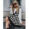 Zeagoo Womens Sweater Vest Dress Pattern Knitted Pullovers Sweaters V Neck Tank Sweater Dress with Pockets(Upgraded Houndstooth)