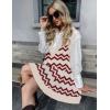 Zeagoo Womens Sweater Vest Dress Pattern Knitted Pullovers Sweaters V Neck Tank Sweater Dress with Pockets(Wavy Stripe Wine)