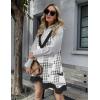 Zeagoo Womens Sweater Vest Dress Pattern Knitted Pullovers Sweaters V Neck Tank Sweater Dress with Pockets(White Plaid)