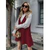 Zeagoo Womens Sweater Vest Dress Pattern Knitted Pullovers Sweaters V Neck Tank Sweater Dress with Pockets(Wine Red)