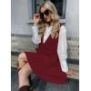 Zeagoo Womens Sweater Vest Dress Pattern Knitted Pullovers Sweaters V Neck Tank Sweater Dress with Pockets(Wine Red)