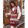 Zeagoo Womens Sweater Vest Dress Pattern Knitted Pullovers Sweaters V Neck Tank Sweater Dress with Pockets(Xmas Reindeer)