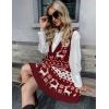 Zeagoo Womens Sweater Vest Dress Pattern Knitted Pullovers Sweaters V Neck Tank Sweater Dress with Pockets(Xmas Reindeer)