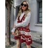 Zeagoo Womens Sweater Vest Dress Pattern Knitted Pullovers Sweaters V Neck Tank Sweater Dress with Pockets(Xmas Reindeer)
