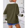 Zeagoo Womens Sweatshirt Henley V Neck Button Down Shirts Color Block Blouses Pullover 2025 Fall Business Casual Outfits(A01-army Green)