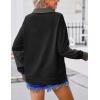 Zeagoo Womens Sweatshirt Henley V Neck Button Down Shirts Color Block Blouses Pullover 2025 Fall Business Casual Outfits(Black Stripe)