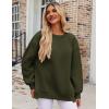Zeagoo Womens Sweatshirt Long Sleeve Color Block Fleece Hoodies Fall Casual Crewneck Pullover Tunic Tops 2024(Army Green)