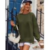 Zeagoo Womens Sweatshirt Long Sleeve Color Block Fleece Hoodies Fall Casual Crewneck Pullover Tunic Tops 2024(Army Green)