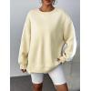 Zeagoo Womens Sweatshirt Long Sleeve Color Block Fleece Hoodies Fall Casual Crewneck Pullover Tunic Tops 2024(Beige)