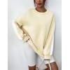 Zeagoo Womens Sweatshirt Long Sleeve Color Block Fleece Hoodies Fall Casual Crewneck Pullover Tunic Tops 2024(Beige)