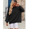 Zeagoo Womens Sweatshirt Long Sleeve Color Block Fleece Hoodies Fall Casual Crewneck Pullover Tunic Tops 2024(Black)