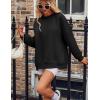 Zeagoo Womens Sweatshirt Long Sleeve Color Block Fleece Hoodies Fall Casual Crewneck Pullover Tunic Tops 2024(Black)
