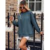 Zeagoo Womens Sweatshirt Long Sleeve Color Block Fleece Hoodies Fall Casual Crewneck Pullover Tunic Tops 2024(Blue)