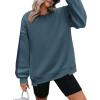 Zeagoo Womens Sweatshirt Long Sleeve Color Block Fleece Hoodies Fall Casual Crewneck Pullover Tunic Tops 2024(Blue)