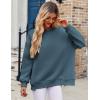 Zeagoo Womens Sweatshirt Long Sleeve Color Block Fleece Hoodies Fall Casual Crewneck Pullover Tunic Tops 2024(Blue)