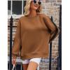 Zeagoo Womens Sweatshirt Long Sleeve Color Block Fleece Hoodies Fall Casual Crewneck Pullover Tunic Tops 2024(Light Brown)