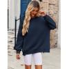 Zeagoo Womens Sweatshirt Long Sleeve Color Block Fleece Hoodies Fall Casual Crewneck Pullover Tunic Tops 2024(Navy)
