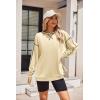 Zeagoo Women’s Sweatshirts Long Sleeve Crewneck Pullover Tops 2025 Fall Winter Trendy Side Zip Going Out Hoodies(Apricot)