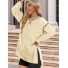 Zeagoo Women’s Sweatshirts Long Sleeve Crewneck Pullover Tops 2025 Fall Winter Trendy Side Zip Going Out Hoodies(Apricot)