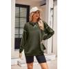 Zeagoo Women’s Sweatshirts Long Sleeve Crewneck Pullover Tops 2025 Fall Winter Trendy Side Zip Going Out Hoodies(Army Green)