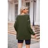 Zeagoo Women’s Sweatshirts Long Sleeve Crewneck Pullover Tops 2025 Fall Winter Trendy Side Zip Going Out Hoodies(Army Green)