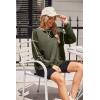 Zeagoo Women’s Sweatshirts Long Sleeve Crewneck Pullover Tops 2025 Fall Winter Trendy Side Zip Going Out Hoodies(Army Green)