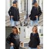 Zeagoo Women’s Sweatshirts Long Sleeve Crewneck Pullover Tops 2025 Fall Winter Trendy Side Zip Going Out Hoodies(Black)