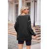 Zeagoo Women’s Sweatshirts Long Sleeve Crewneck Pullover Tops 2025 Fall Winter Trendy Side Zip Going Out Hoodies(Black)