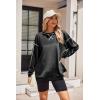 Zeagoo Women’s Sweatshirts Long Sleeve Crewneck Pullover Tops 2025 Fall Winter Trendy Side Zip Going Out Hoodies(Black)