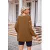 Zeagoo Women’s Sweatshirts Long Sleeve Crewneck Pullover Tops 2025 Fall Winter Trendy Side Zip Going Out Hoodies(Brown)