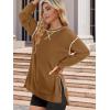 Zeagoo Women’s Sweatshirts Long Sleeve Crewneck Pullover Tops 2025 Fall Winter Trendy Side Zip Going Out Hoodies(Brown)