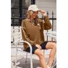 Zeagoo Women’s Sweatshirts Long Sleeve Crewneck Pullover Tops 2025 Fall Winter Trendy Side Zip Going Out Hoodies(Brown)