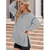 Zeagoo Women’s Sweatshirts Long Sleeve Crewneck Pullover Tops 2025 Fall Winter Trendy Side Zip Going Out Hoodies(Grey)