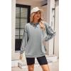 Zeagoo Women’s Sweatshirts Long Sleeve Crewneck Pullover Tops 2025 Fall Winter Trendy Side Zip Going Out Hoodies(Grey)