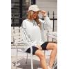 Zeagoo Women’s Sweatshirts Long Sleeve Crewneck Pullover Tops 2025 Fall Winter Trendy Side Zip Going Out Hoodies(White)