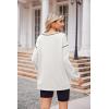 Zeagoo Women’s Sweatshirts Long Sleeve Crewneck Pullover Tops 2025 Fall Winter Trendy Side Zip Going Out Hoodies(White)