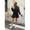Zeagoo Womens Sweatshirts Plaid Patchwork Crewneck Preppy Long Sleeve Hoodie 2024 Trendy Teen Girls Flowy Pullover Top(Black)