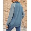 Zeagoo Women’s Sweatshrits Quarter Zip Pullover Fleece Sweatshirt Casual Cable Knit Sleeve Hoodies Fashion Outfits Clothes(Navy Blue)