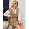 Zeagoo Womens Tank Sweater Dress Sweater Vest Knitted Pullovers Sweaters 2025(Brown)