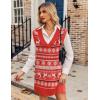 Zeagoo Womens Tank Sweater Dress Sweater Vest Knitted Pullovers Sweaters 2025(Christmas Red)