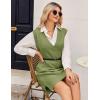 Zeagoo Womens Tank Sweater Dress Sweater Vest Knitted Pullovers Sweaters 2025(Green)